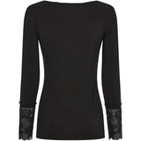 MARTA DU CHATEAU Marta Du Chateau dame bluse 11297 T-shirt long sleeves Black