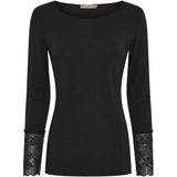 MARTA DU CHATEAU Marta Du Chateau dame bluse 11297 T-shirt long sleeves Black