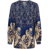 MARTA DU CHATEAU Marta Du Chateau dame bluse MdcAstrid 8128 Restudsalg BlueScuro3277