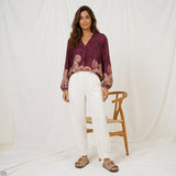 MARTA DU CHATEAU Marta du Chateau Dame Bluse MdcAnice 8940 Blouse Bordeaux