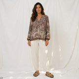 MARTA DU CHATEAU Marta du Chateau Dame Bluse MdcAnice 8940 Blouse Fango