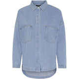 MARTA DU CHATEAU Marta du Chateau dame Denim Skjorte MDC-203-8218 Shirt Blue Denim