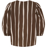 MARTA DU CHATEAU Marta du Chateau dame bluse MdcEvelina 58130M Shirt Brown Stripe