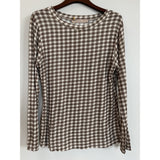 MARTA DU CHATEAU Marta du Chateau dame bluse top MdcElissa 7914 Top Brown check