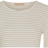 MARTA DU CHATEAU Marta du Chateau dame Langærmet T-shirt MdcNancy 6111 Restudsalg Beige/white