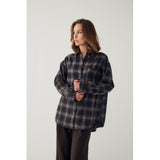 Noella NOELLA dame skjorte N-MARLON Shirt Brown Blue Check