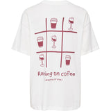 ONLY ONLY DAME TOP ONLVIVVI T-shirt Cloud Dancer Wine and coffee