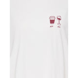 ONLY ONLY DAME TOP ONLVIVVI T-shirt Cloud Dancer Wine and coffee