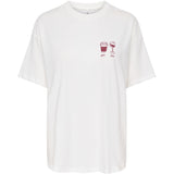 ONLY ONLY DAME TOP ONLVIVVI T-shirt Cloud Dancer Wine and coffee