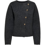 ONLY ONLY Dame Cardigan ONLMella Cardigan Dark Grey Melange Gold Button