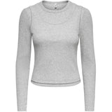 ONLY ONLY dame bluse ONLJILLI Blouse Light Grey Melange