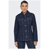 ONLY ONLY dame jakke ONLELLE Jacket Dark Blue Denim Detail RINSE