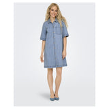 ONLY ONLY dame kjole ONLASTA Dress Light Blue Denim STRIPE