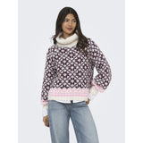 ONLY ONLY dame rullekrave Knit Birch Fig/Cyclamen