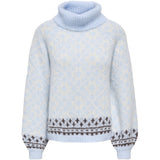 ONLY ONLY dame rullekrave Knit Cashmere Blue Bitch/Coffee Bean