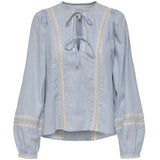 ONLY Only dame bluse ONLMONICA Shirt Cloud Dancer BLUE RIBBON
