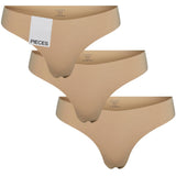 PIECES PIECES dame 3-pack thong PCNAMEE Underwear Nude