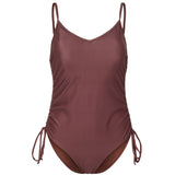 PIECES PIECES dame badedragt PCBAOMI Swimwear Deep Mahogany