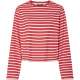 PIECES PIECES dame bluse PCFIONA Blouse High Risk Red Bright White