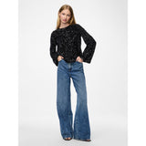 PIECES PIECES dame bluse PCKAM Restudsalg Black Black sequins