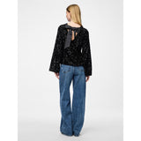PIECES PIECES dame bluse PCKAM Restudsalg Black Black sequins