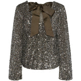 PIECES PIECES dame bluse PCKAM Restudsalg Morel Silver sequins