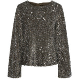PIECES PIECES dame bluse PCKAM Restudsalg Morel Silver sequins