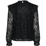PIECES PIECES dame bluse PCOLLINE Restudsalg Black
