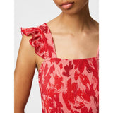 PIECES PIECES dame kjole PCFLORA Dress Adrenaline Rush Red tone flowers