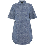 PIECES PIECES dame kjole PCJENNIFER Restudsalg Medium Blue Denim Jaquard