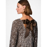 PIECES PIECES dame kjole PCKAM Restudsalg Morel Silver sequins