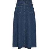 PIECES PIECES dame nederdel PCABBI Restudsalg Medium blue denim