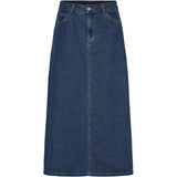 PIECES PIECES dame nederdel PCABBI Restudsalg Medium blue denim
