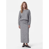 PIECES PIECES dame nederdel PCSALLY Skirt Medium grey melange