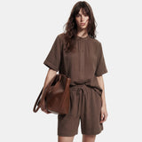 PIECES PIECES dame shorts PCSASTINA Shorts Coffee Quartz