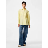 PIECES PIECES dame skjorte PCMELIA Shirt French Vanilla Stripes thin bright white