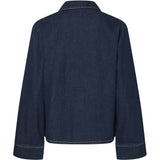 PIECES PIECES dame skjorte PCOFELIA Shirt Medium Blue Denim Black satin bow