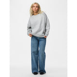PIECES PIECES dame sweatshirt PCCHILLI Sweatshirt Light Grey Melange