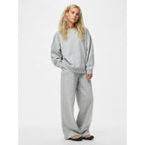 PIECES PIECES dame sweatshirt PCCHILLI Sweatshirt Light Grey Melange