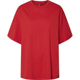PIECES PIECES dame t-shirt PCAUNA Restudsalg High risk red