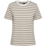 PIECES PIECES dame tee PCRIA T-shirt Silver Mink BRIGHT WHITE