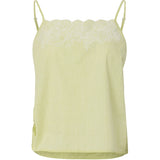 PIECES PIECES dame top PCGILIA Top Celery Green Embroidery edge