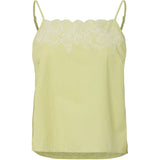 PIECES PIECES dame top PCGILIA Top Celery Green Embroidery edge