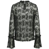 PIECES PIECES dame top PCSEMMA Restudsalg Black