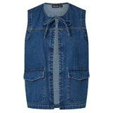 PIECES PIECES dame vest PCFENNA Restudsalg Dark Blue Denim