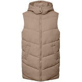 PIECES PIECES dame vest PCJAMILLA Restudsalg Silver Mink