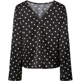 PIECES Pieces dame bluse PCJYTTA Restudsalg Black White Dots