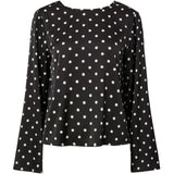 PIECES Pieces dame bluse PCJYTTA Restudsalg Black White Dots