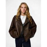 PIECES Pieces dame jakke pcjosie Jacket Hot Fudge Washed