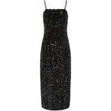 PIECES Pieces dame kjole PCKAM Dress Black Black sequins